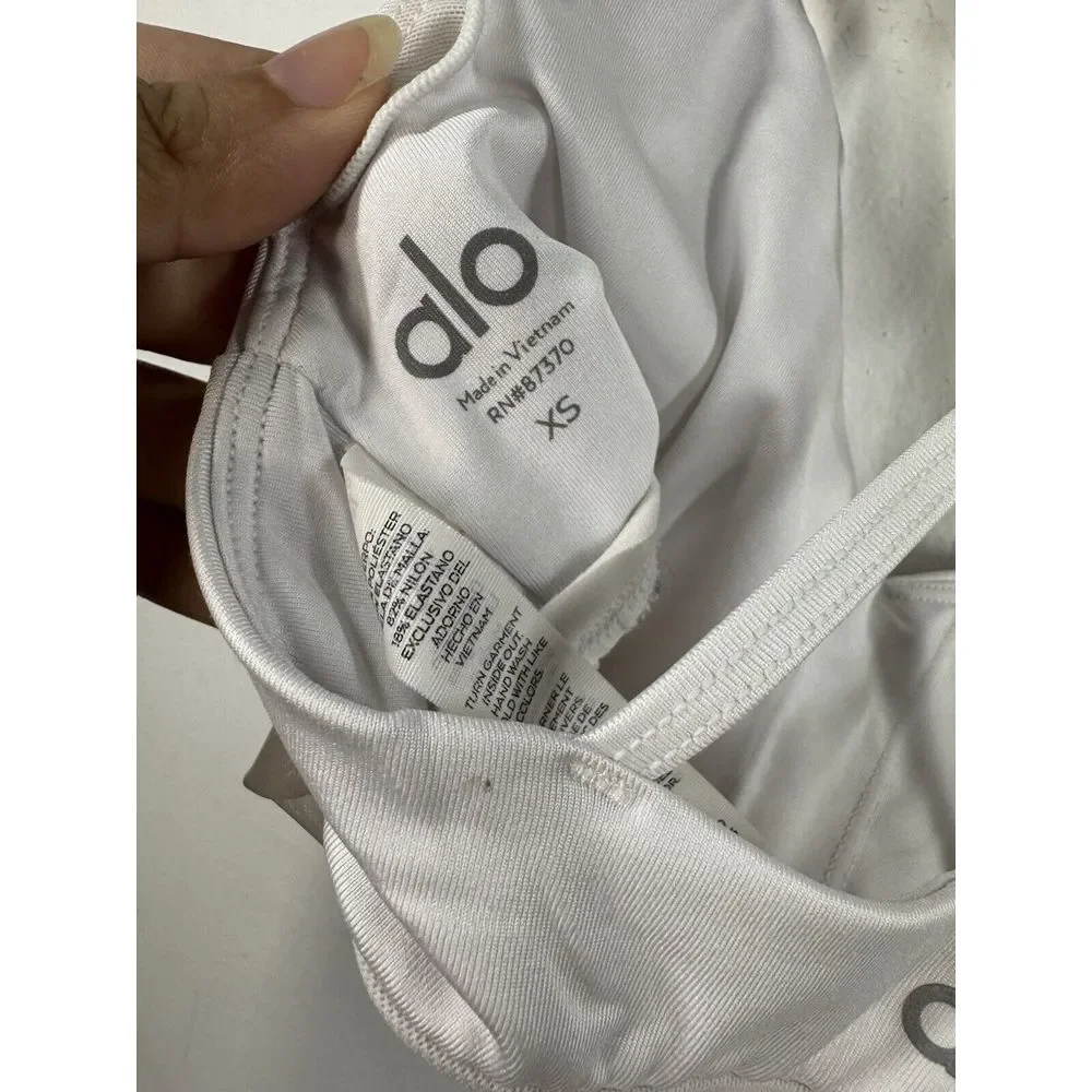 Alo Yoga Lavish‎ Sports Bra Women's Size XS Strappy Mesh Band